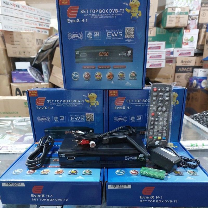 STB Set Top Box Evinix H1 DVB T2 siaran digital new version  SIAP DIGITAL
