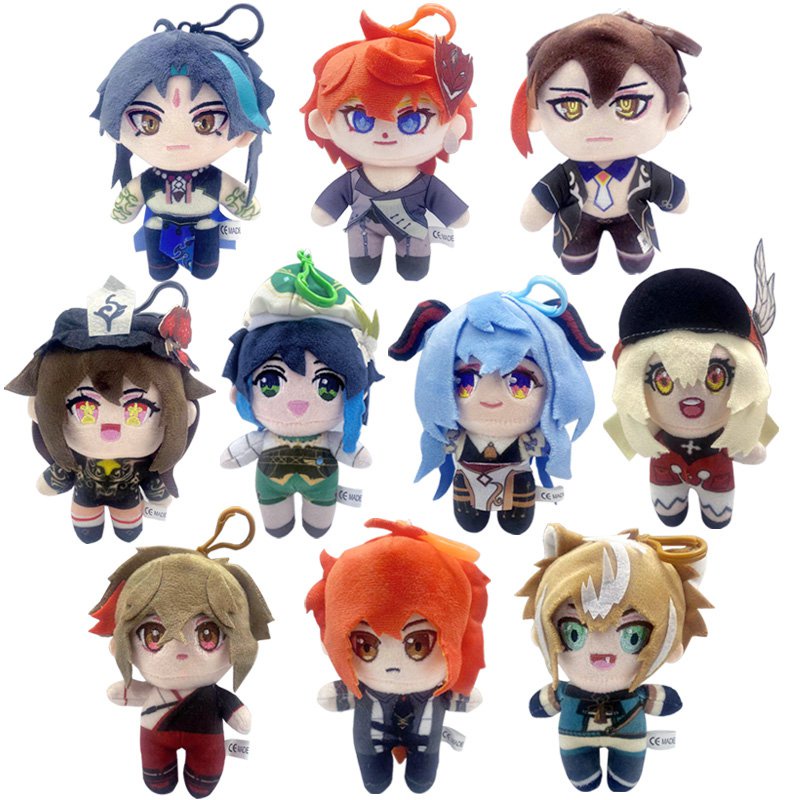10 Style 14CM Game Genshin Impact Diluc Ganyu Klee Venti Gorou Kazuha Hu Tao Tartaglia Plush Pendant
