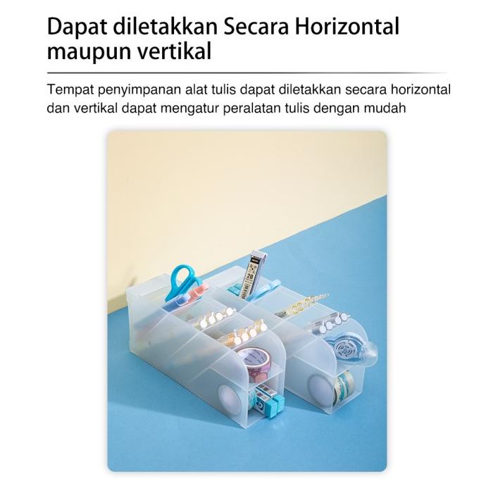 

Deli Pen Holder Rak Tempat Alat Tulis Transparan 5 Slot/Kotak 8932