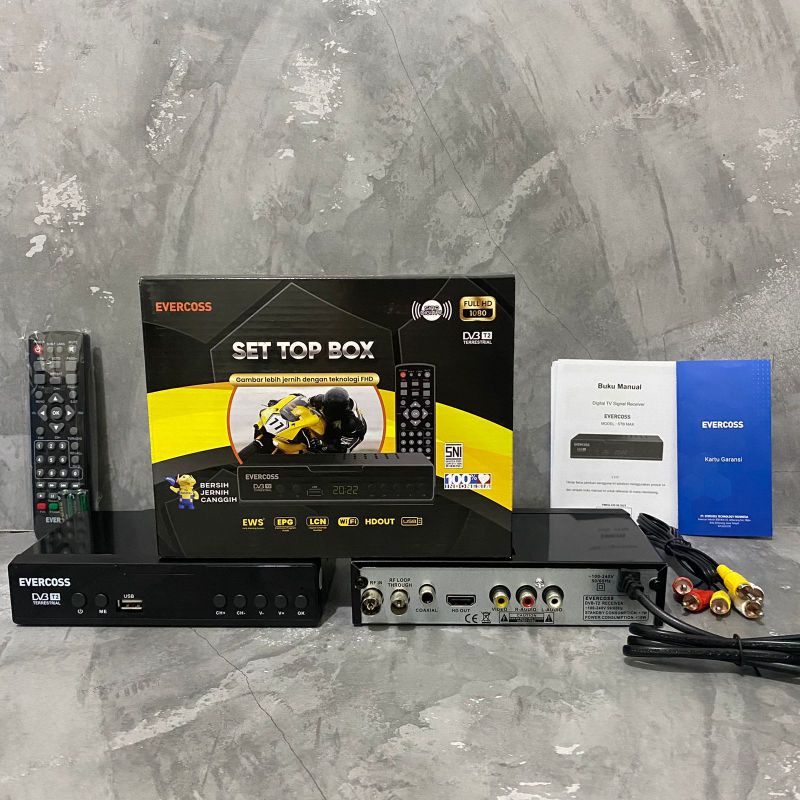 Evercoss set top box STB MAX garansi resmi 1 tahun
