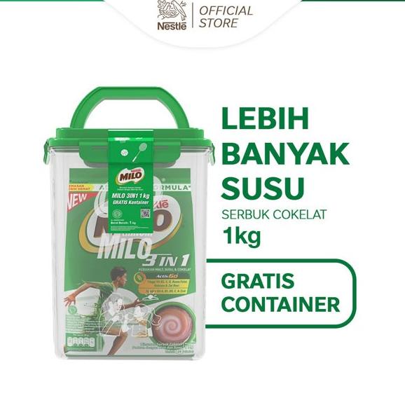 

MILO ACTIV-GO 3in1 Susu Coklat Pouch 1kg Free Container