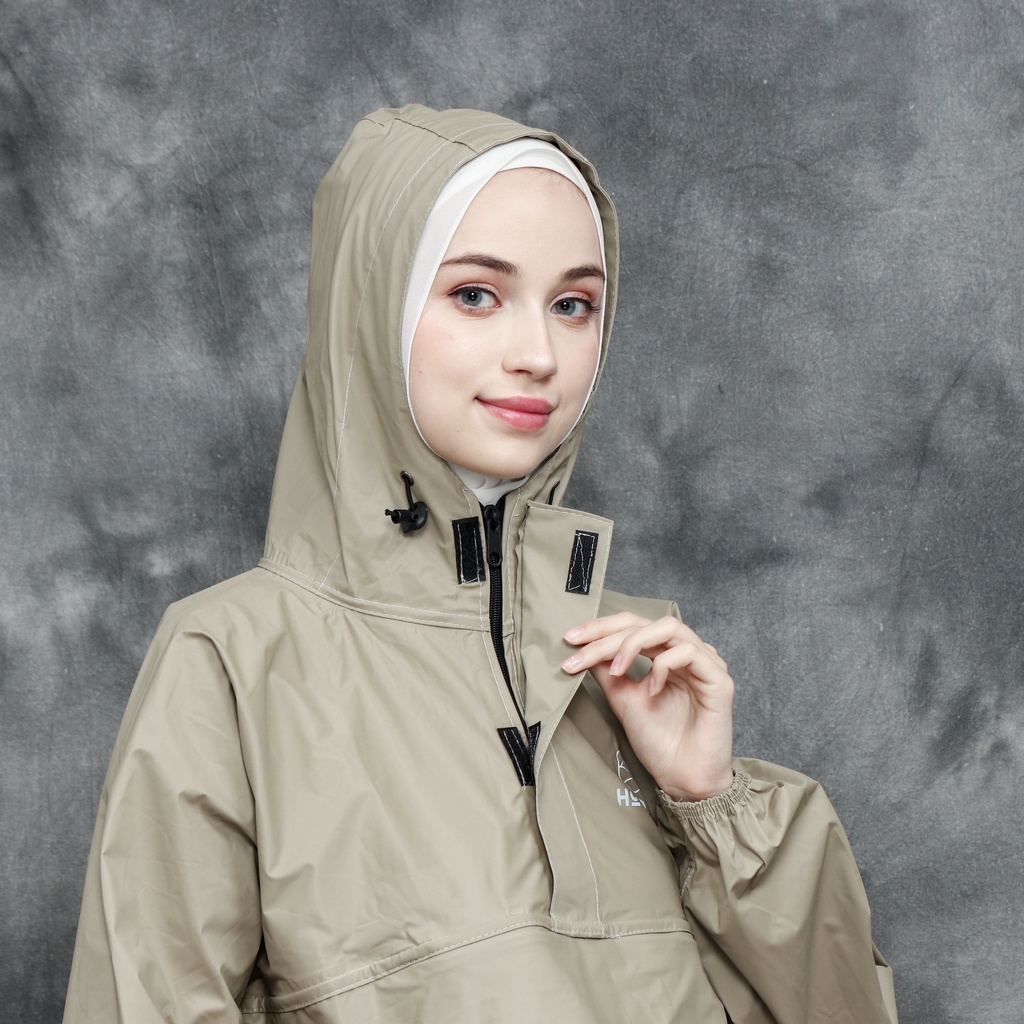 HOODJAS / KANGAROO RAINCOAT / Jas Hujan Kangguru / Anti Bocor / Jas Hujan Saku Kangguru / Pria Wanita Dewasa Anti Air /  Bahan Waterproof CREAM