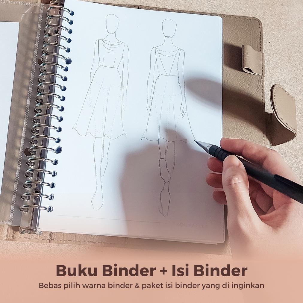 

BUNDLE BINDER KULIT & ISI BINDER UKURAN A5 20 RING / BUKU GAMBAR FASHION DESIGN SKETSA BUSANA / PLANNER PRODUKTIF MINGGUAN & TO-DO LIST TERLARISS...,,,,,