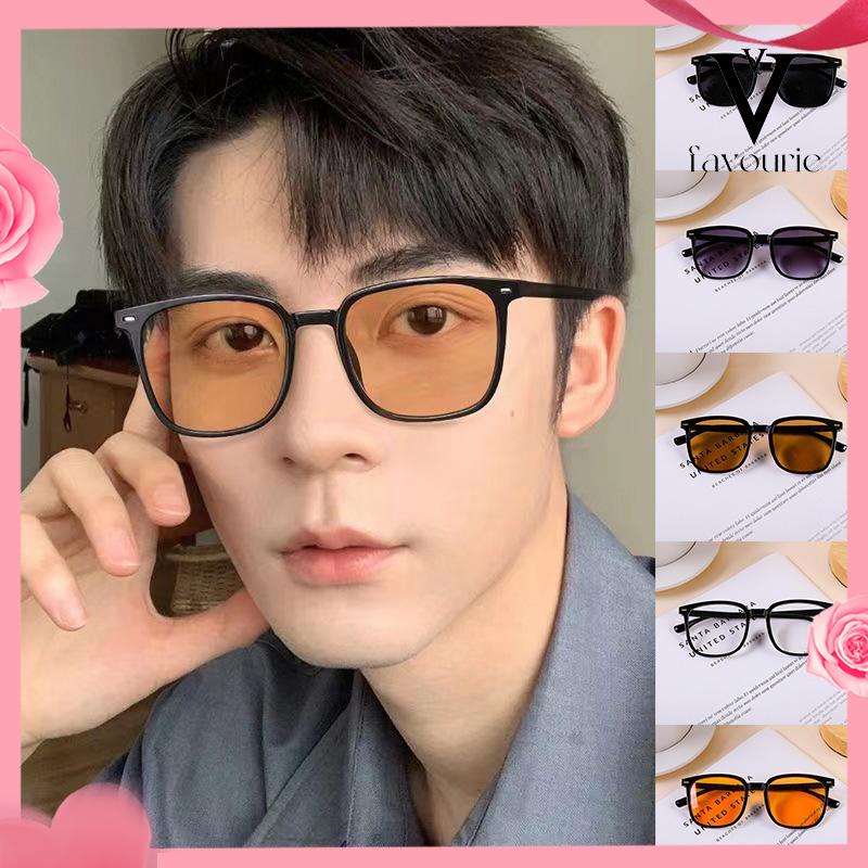 CODKacamata Hitam Anti Radiasi Kacamata Korea Fashion Retro Bingkai Hitam Sunglasses Untuk Wanita/Pria-FA