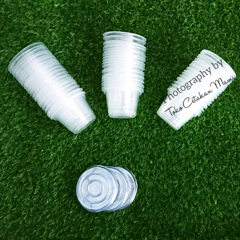 Cup Puding Jelly Plastik Cup + Tutup