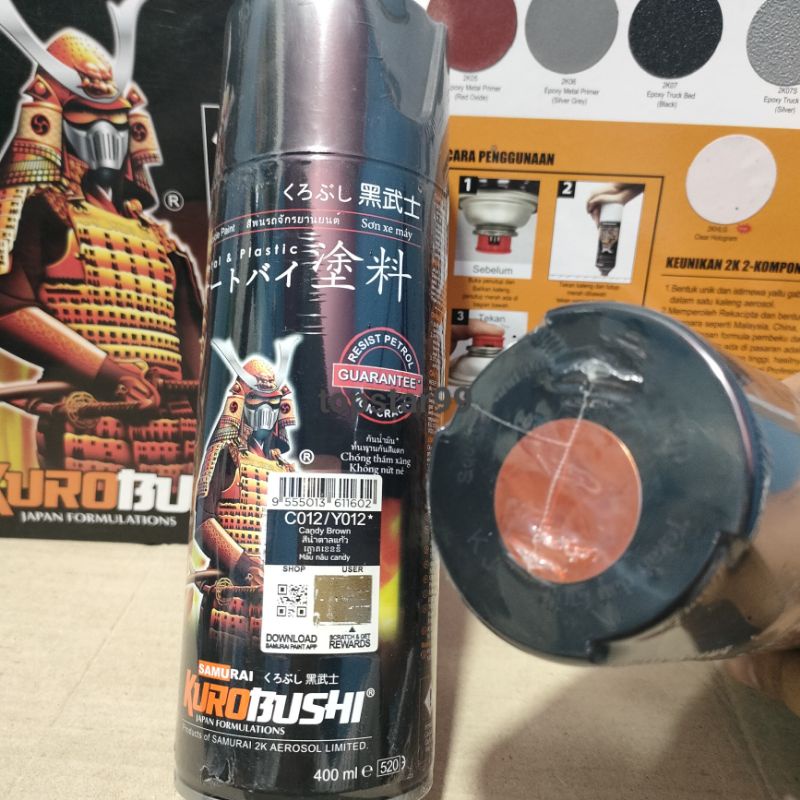 Pilok Pilox Cat Samurai Candy Brown Y012 Candy Coklat 400ml Cat Semprot Samurai Paint Kurobushi Aerosol