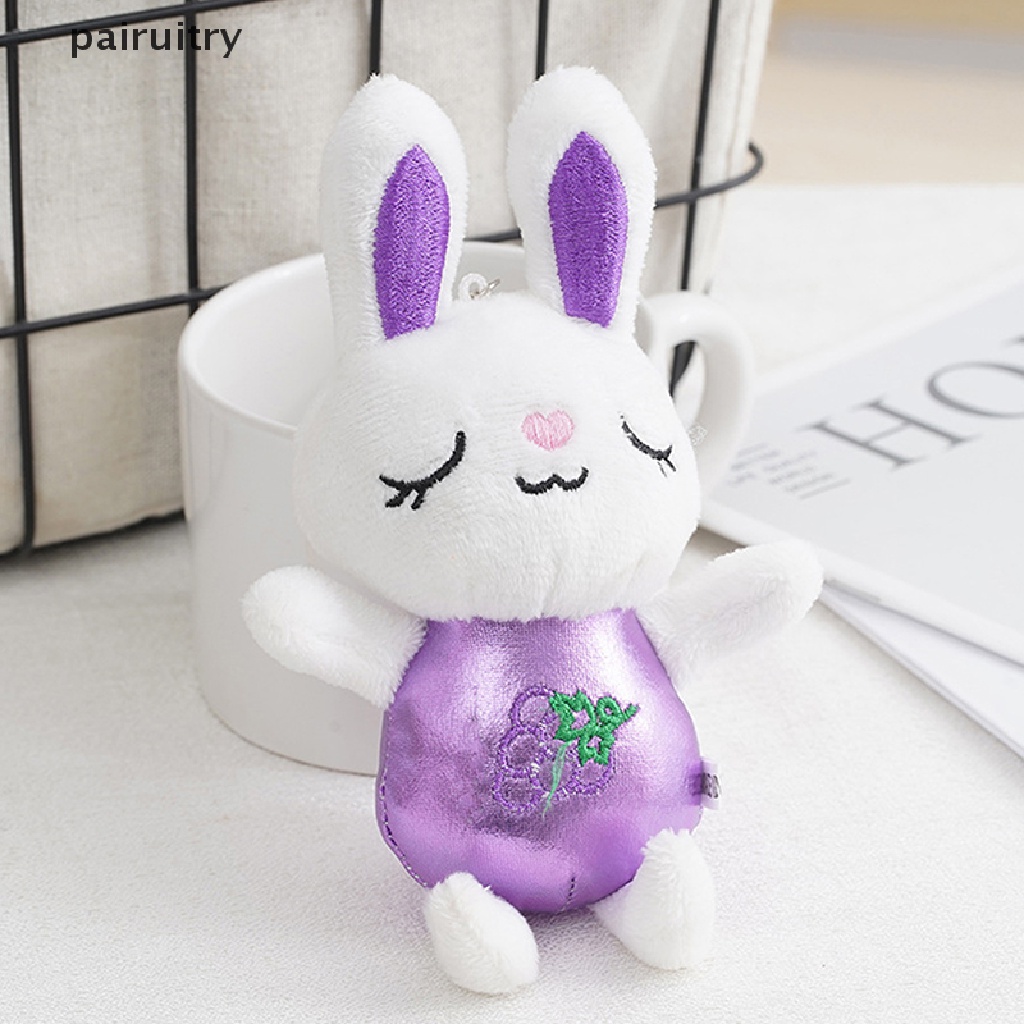 Prt 12 cm Lucu Fluffy Rabbit Gantungan Kunci Woman Handbag Bag Keyring Gantungan Kunci Mobil Liontin Gantungan Kunci PRT