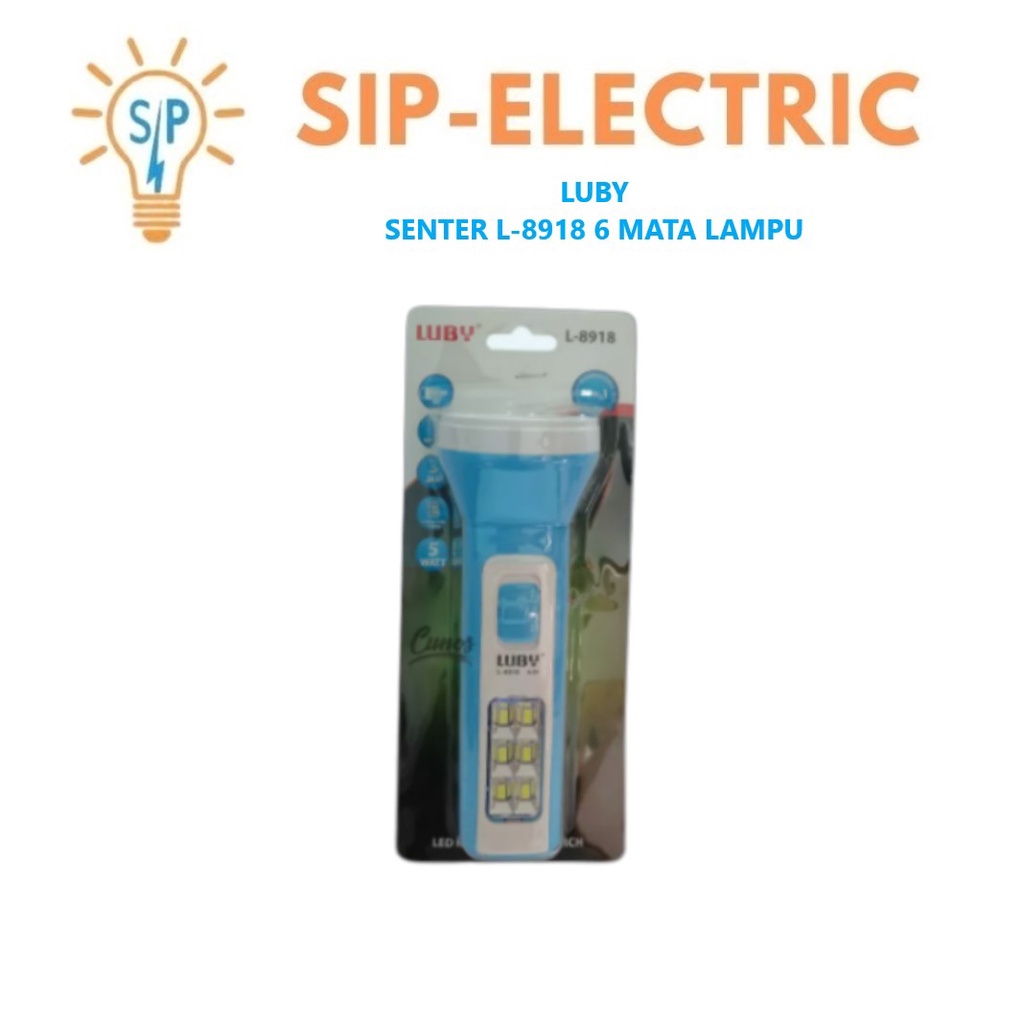 LUBY SENTER TANGAN LED 5W L8918 PUTIH / EMERGENCY 600MAH 5WATT L 8918
