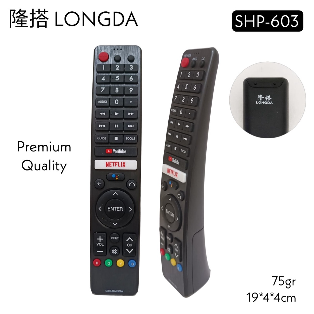 Remote LONGDA 603 Pengganti TV LED Smart TV Android Sharp AQUOS