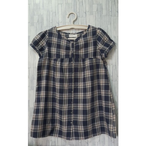 Blouse/Kemeja Wanita Babydoll motif kotak2