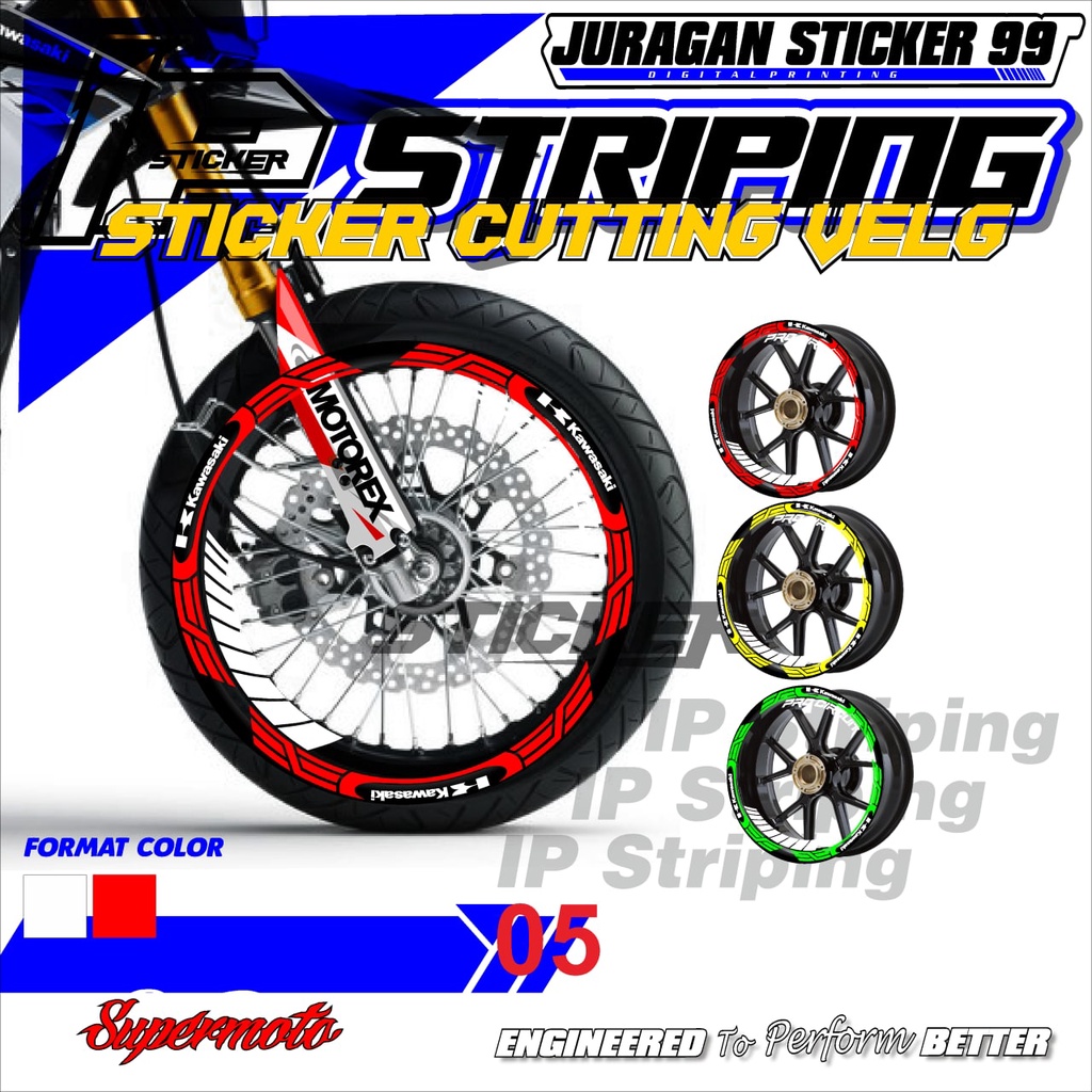 (COD) STICKER VELG MOTOR SUPERMOTO MOTOR KAWASAKI STICKER VELG SUPERMOTO VARIASI RACING TERBARU IP1.