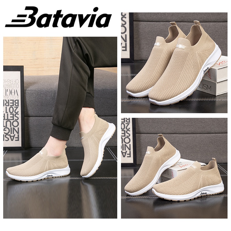 Batavia fashion baru sepatu pria olahraga murah impor sepatu pria rajut terbaru yang  premium bernapas sepatu Pria B23