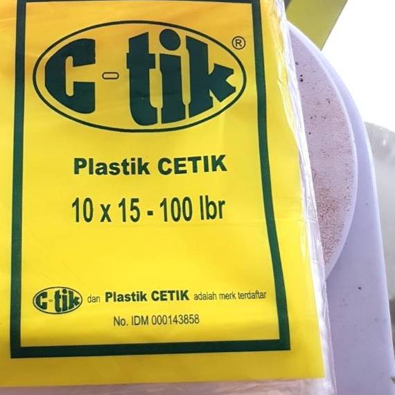 

➯ PLASTIK KLIP C-TIK / CETIK UK 10x15 ISI 100LBR ㊡