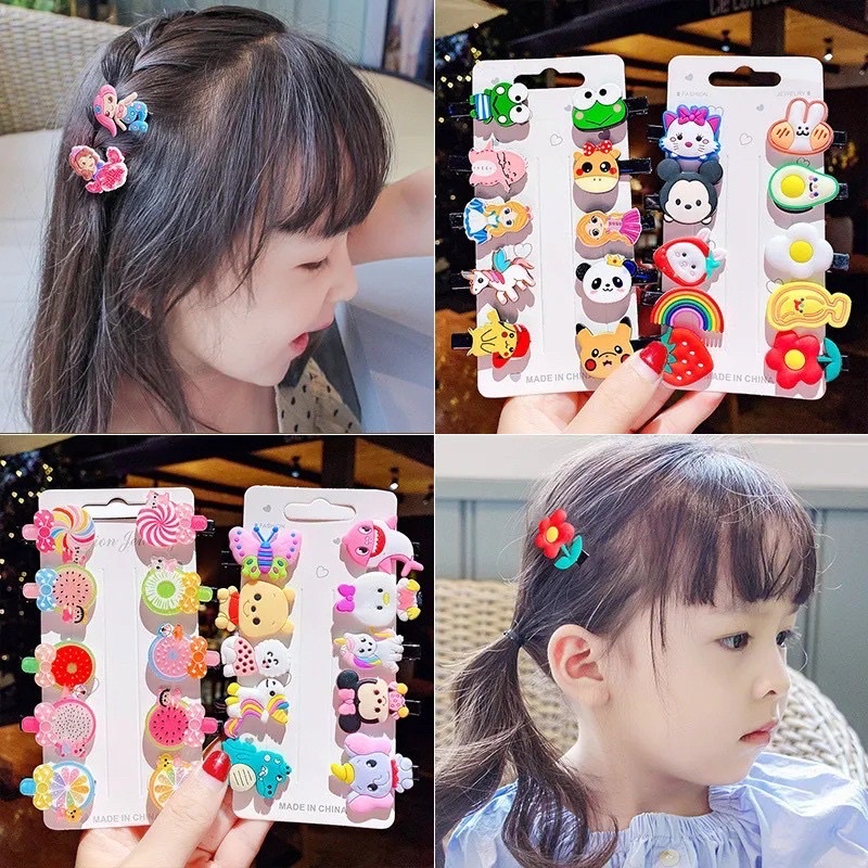 10PCS / SET JEPIT RAMBUT ANAK LUCU / JEPITAN RAMBUT ANAK MOTIF KARAKTER KARTUN