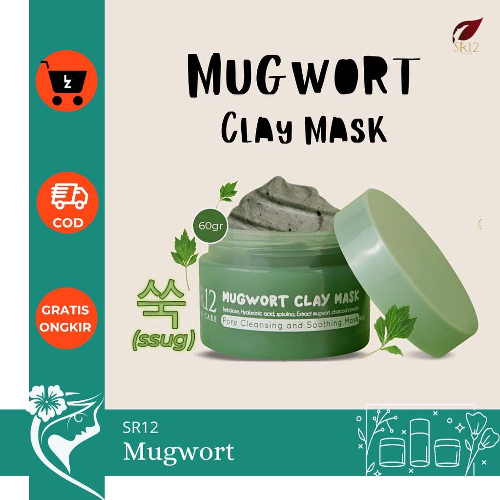 SR12 - Mugwort Clay Mask Masker Wajah Viral Korea
