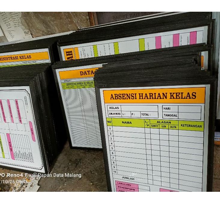 

<A-4T㊛> Papan Data Absensi Kelas Ready stok ukuran 80 x 60 cm. absen kelas murah paling laris