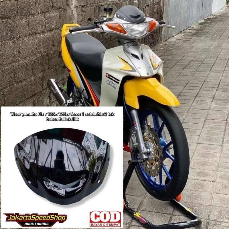 Visor yamaha 125z 125zr fizr bahan akrilik warna hitam variasi pnp yamaha 125z