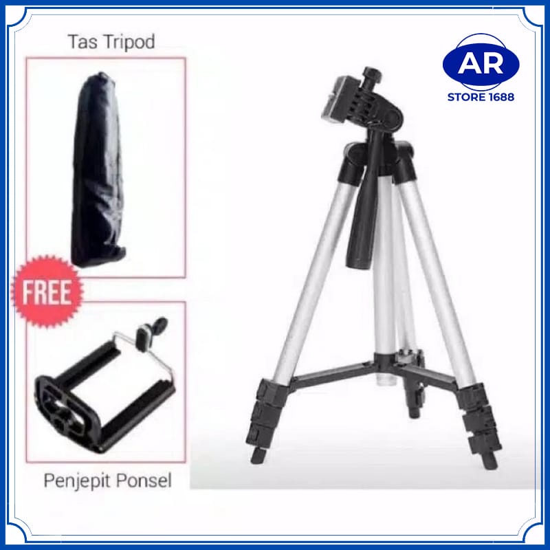 Tripod 3110 - Tripod dan Kamera Universal + Free Holder U dan Tas Tripod Dudukan Kamera-AR STORE1688