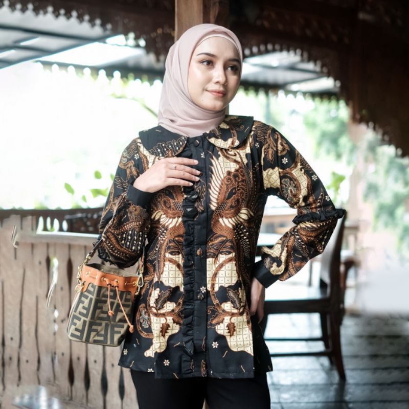 Blouse Batik Rose Size S/M/L/XL/XXL- Naira Batik