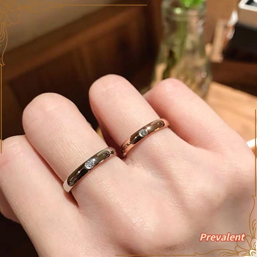 Preva Cincin Pasangan Pertunangan Cahaya Hadiah Mewah Ringan Perhiasan Fashion