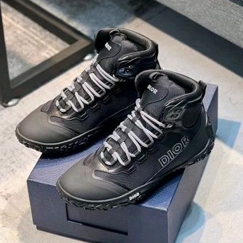 sepatu boot cowok d10 sneaker high end mirror vip p1shoes hitam