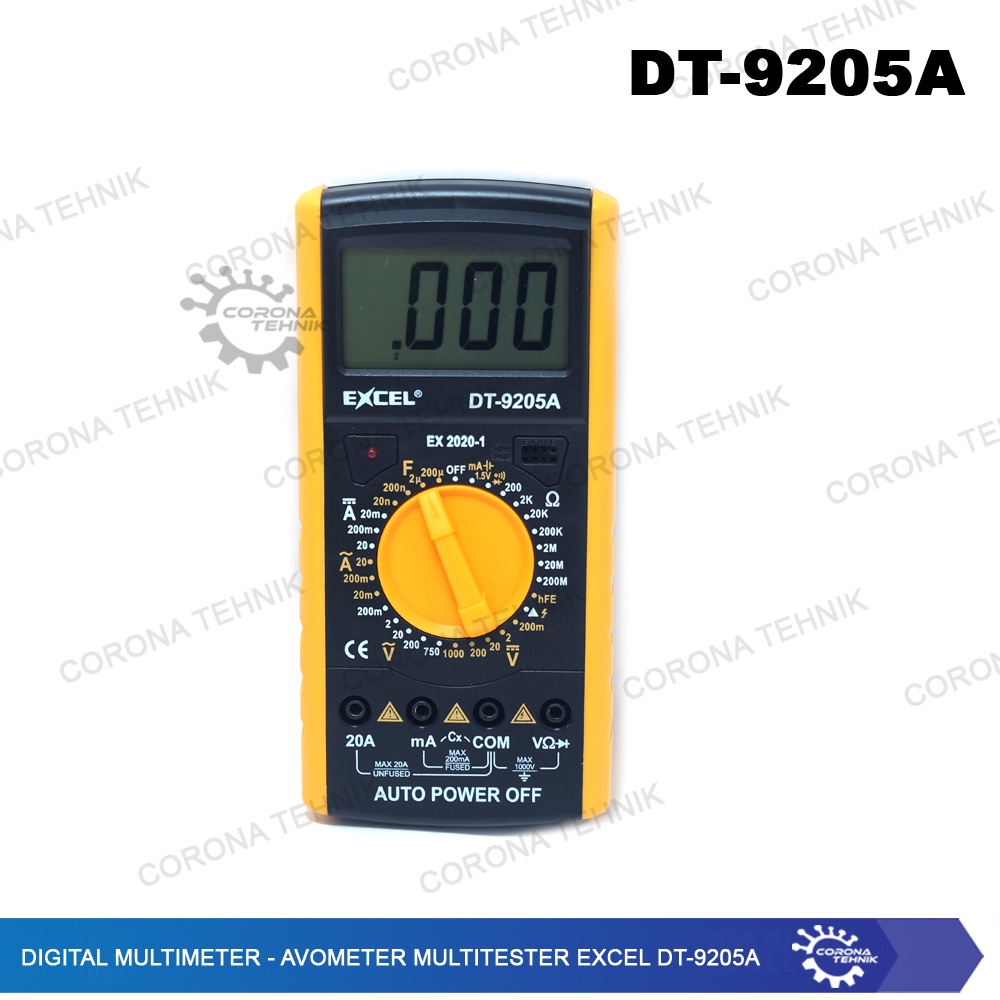 DT-9205A - Digital Multimeter - Avometer Multitester Excel