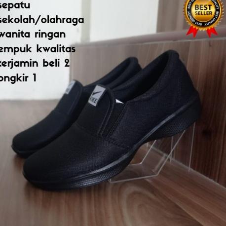 Paket Laris SEPATU SEKOLAH/OLAH RAGA WANITA HITAM POLOS MODEL TERBARU