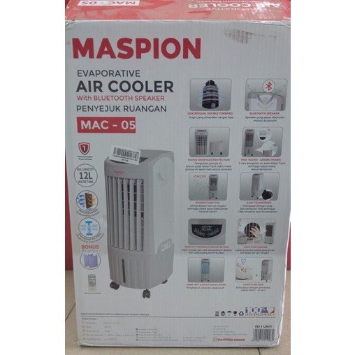 Air cooler + speaker bluetooth Maspion MAC-05. Penyejuk ruangan 60 WATT