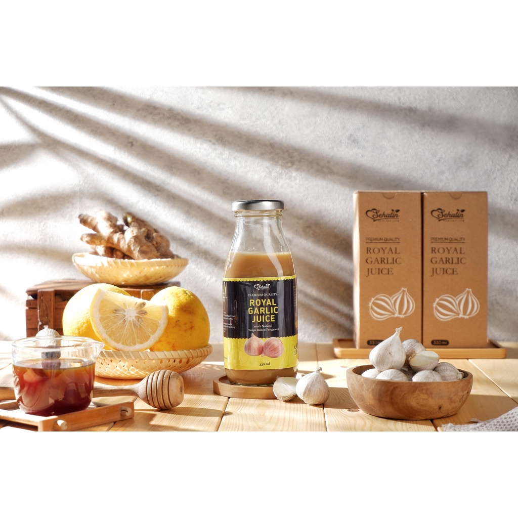 Royal Garlic Juice Jus Bawang Putih Tunggal Alami Tanpa Pengawet Bawang Jahe Lemon Cuka Apel Madu