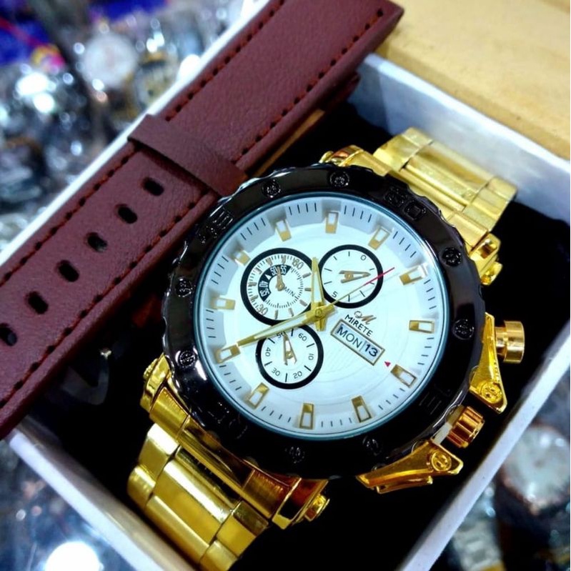 New COD!!!!! Mirete Jam Tangan Pria Analog Original Import | Realpick | Tanggal Hari Aktif | Water Resistant | Free Tali Kulit | Terlaris | Termurah | Jam Tangan Pria Tahan Air | Jam Tangan Pria Bayar Cod