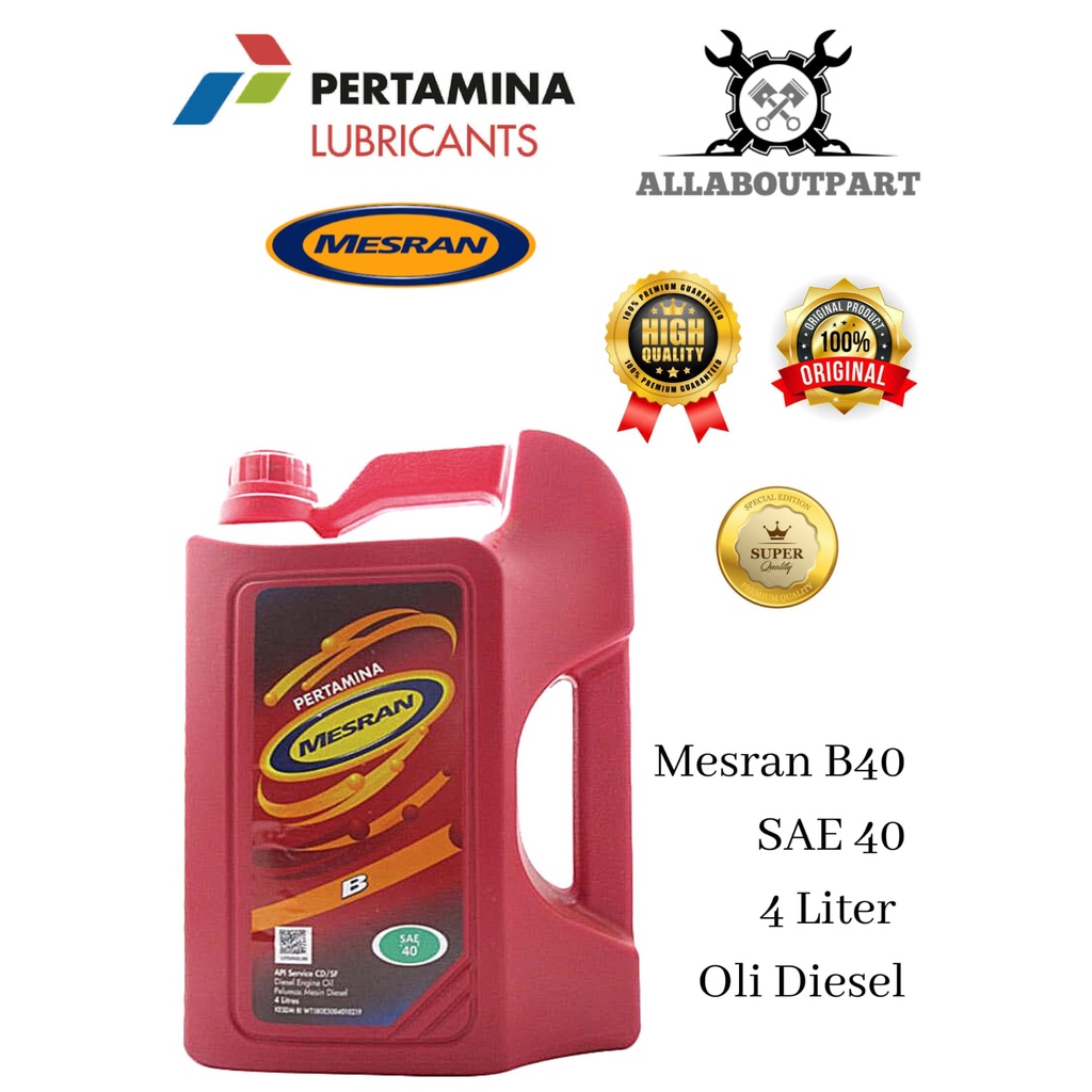 Jual Oli Mesran B40 Galon 4 Liter (4000ml) - Oli Pertamina - Oli Mesin ...