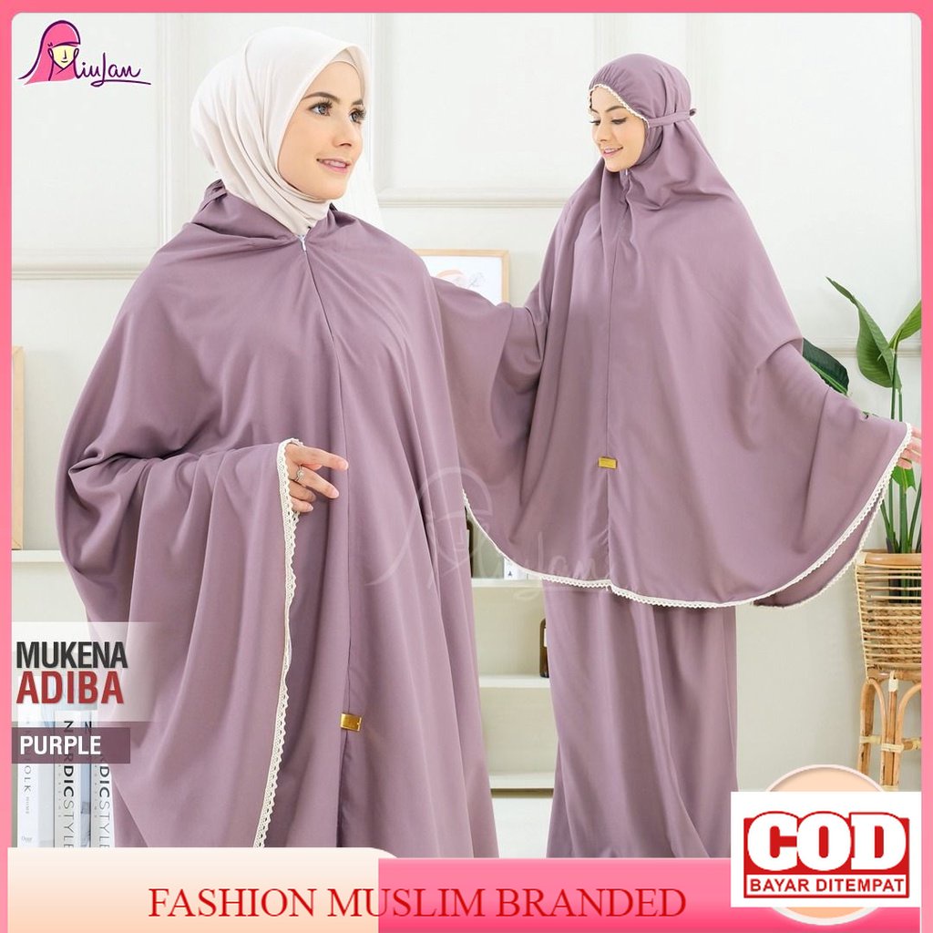 MUKENA ADIBA MIULAN HIJAB MUKENAH DEWASA POTONGAN KATUN MIKRO TERBARU RUKUH BAHAN ADEM KEKINIAN