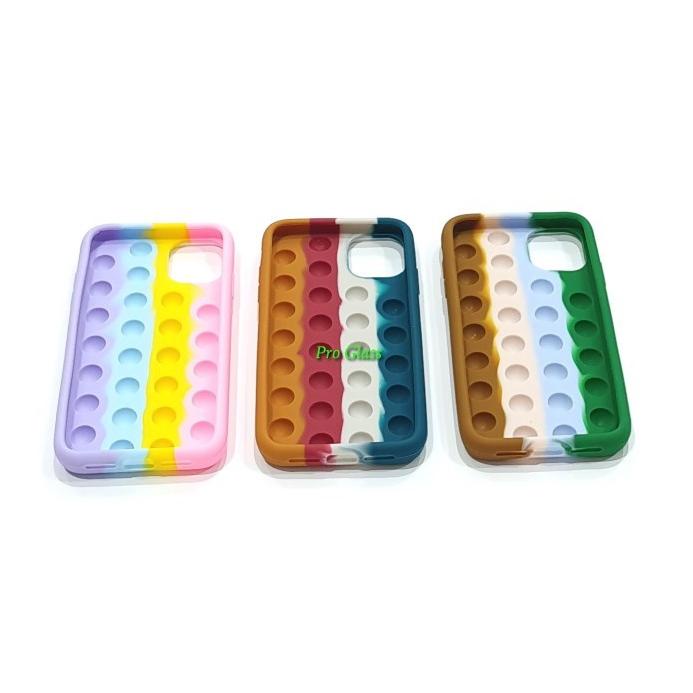 [V-9&O ✪) C126 Iphone 12 / 12 MINI / 12 PRO MAX POP IT Soft Silicone Fidget Toy Case langsung kirim