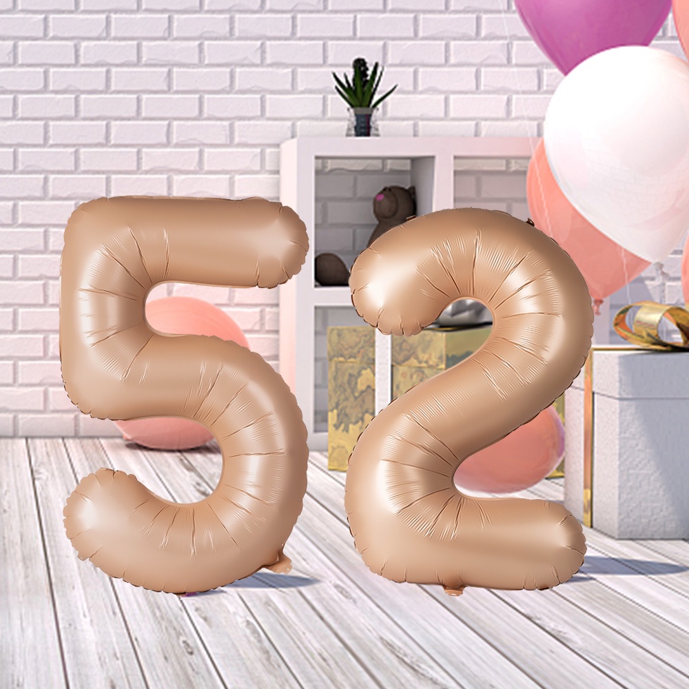 40 Inch Gadis Anak Dewasa Happy Birthday Party Caramel Colour Number Balloon/Pernikahan Tahun Baru Pesta Dekorasi DIY Hadiah Pasokan Balon Digital