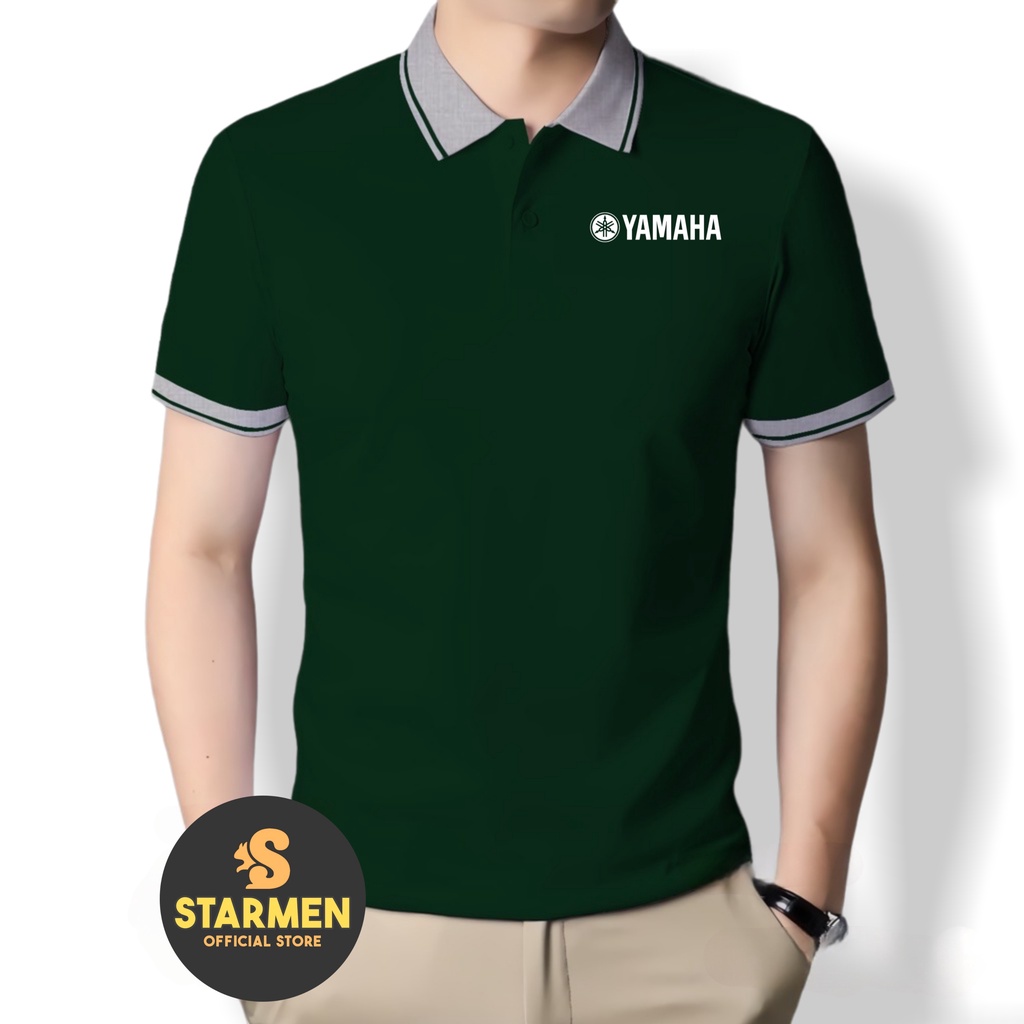 Kaos Polo Atasan Tshirt Pria Kerah Wangki Big List LOGO YAMAHA