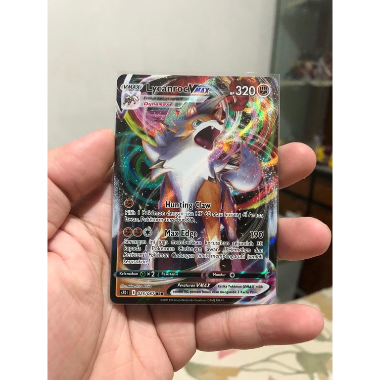 Kartu Pokemon TCG Lycanroc VMax RRR Original Indonesia Rockruff Fighting