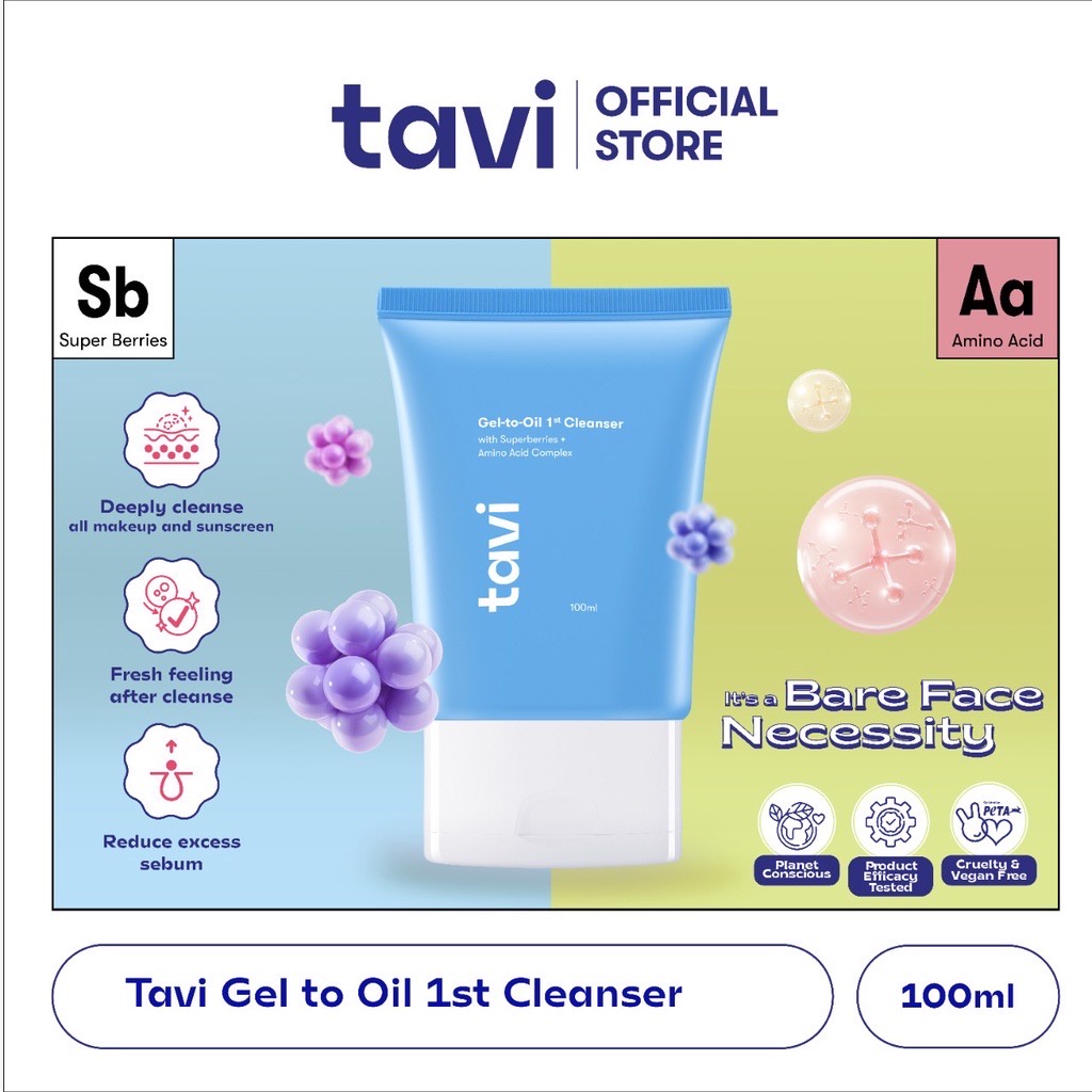 TAVI Face Wash Indonesia / Pembersih Wajah / Gel To Oil 1st Cleanser Foam Amino / Cleansing Facial Wash / Sabun Pencuci Muka / Skincare Treatment Perawatan Kulit / Brightening Acne Anti Aging Glowing Moisturizer Hydrating Melembabkan Pelembab / Series Set