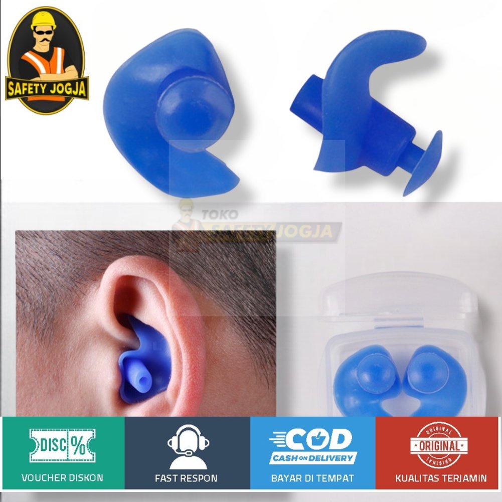 Penutup Telinga EarPlug Renang Anti Air - 00NT - ear plug Yellow and blue DONG ZHUR