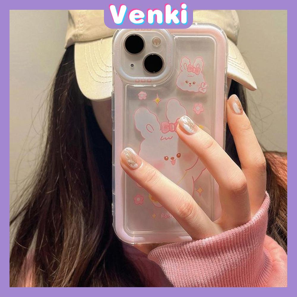 Case For iPhone 14 Pro Max TPU Soft Jelly Airbag Clear Case Cute Rabbit Camera Protection Shockproof For iPhone 14 13 12 11 Plus Pro Max 7 Plus X XR