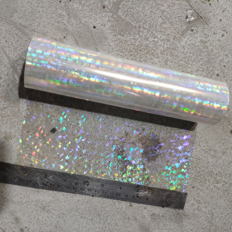 hot stamping foil transparan motif pecah beling 1 roll