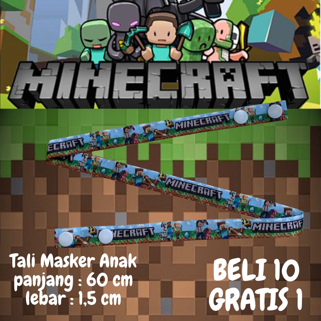 Tali Masker Anak Karakter Minecraft C
