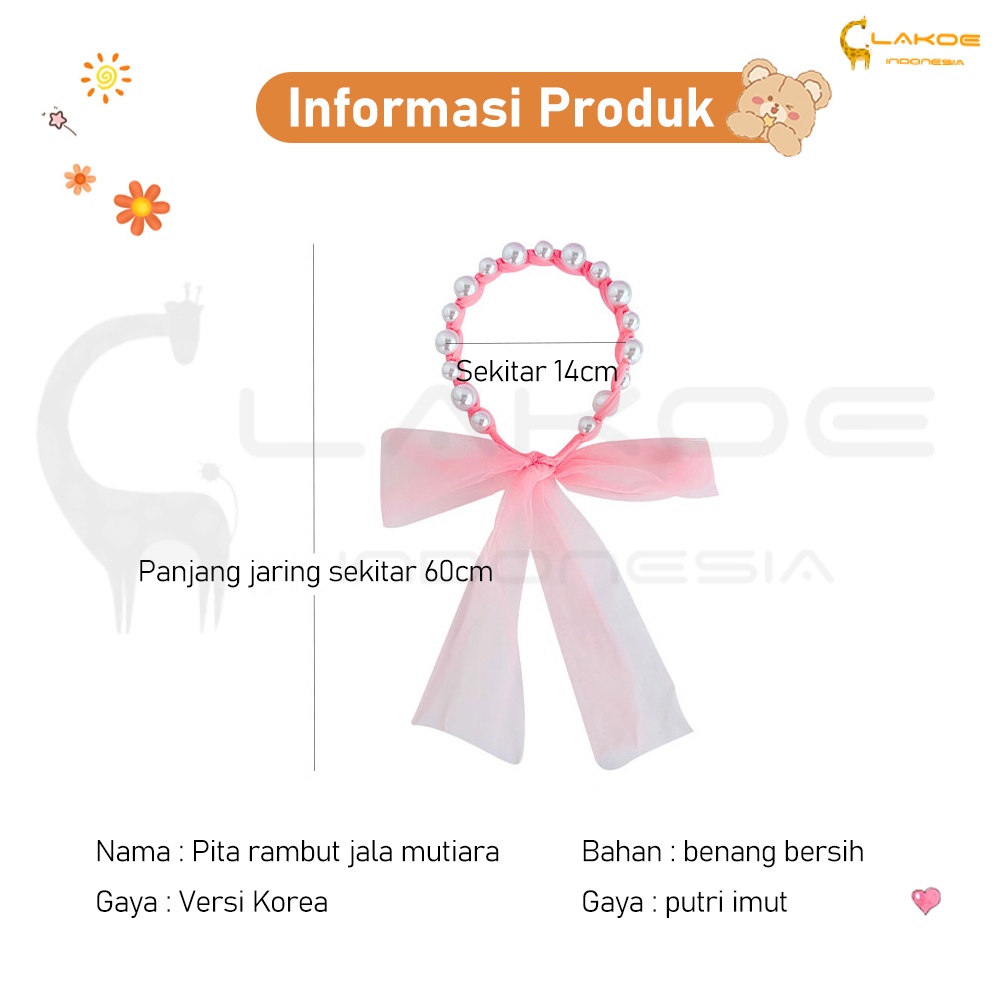 Bando mutiara pita anak bandana anak perempuan Korea