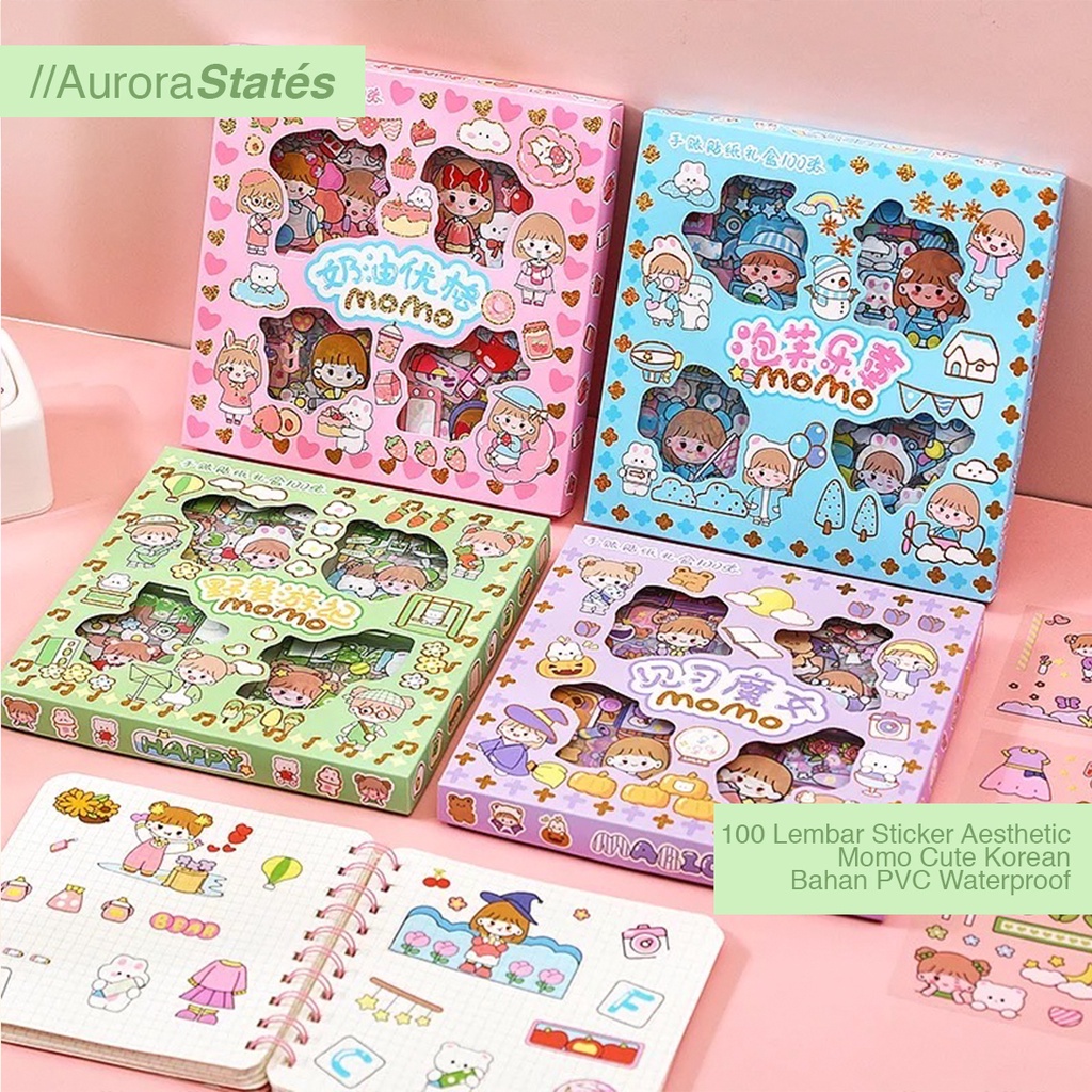 

Sticker Momo 100 Lembar Waterproof Sticker Aesthetic momo Korean Cute