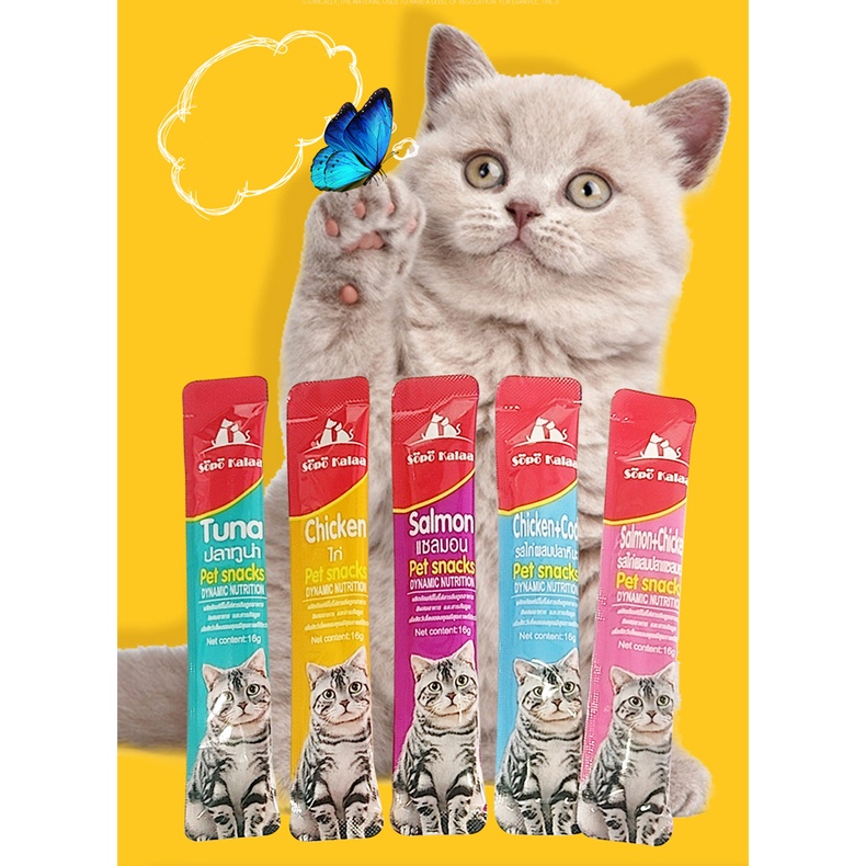 Thailand sopo kalaa Snack Kucing snack hewan peliharaan cat strip 15g/strip kuing kecil dan kucing besar snack pengemukan kucing pelengkapa