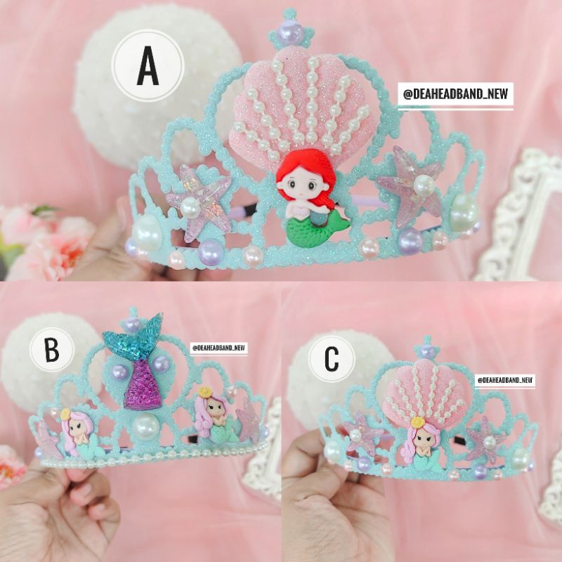 Bando mahkota mermaid crown headband putri duyung