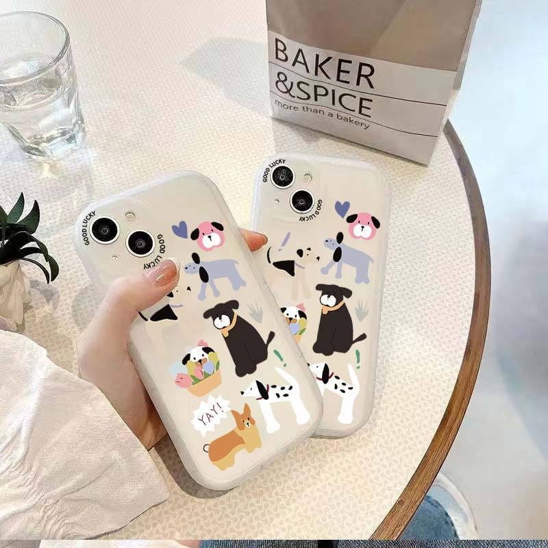 IPHONE Casing Ponsel Desain Ras Anjing Acak Bergambar Kompatibel Dengan Iphone12 13 14 11 Pro Max X Xs Max Xr Ffrtdg