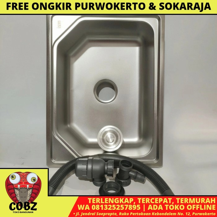 60 CM X 45 CM X 19 CM/ IGM BAK CUCI PIRING WASHBAK DAPUR 1 LUBANG SET