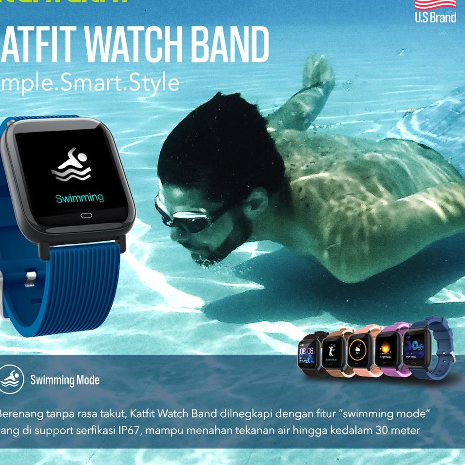 Stock Pilihan Createkat Smartwatch SPO2 Smartband Katfit Watch Band - Purple