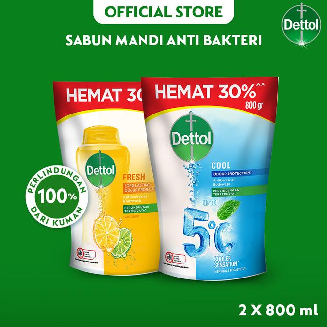 PROMO SERU [COD] Dettol Sabun Mandi Cair Cool 800ml + Fresh 800ml ORIGINAL 100%