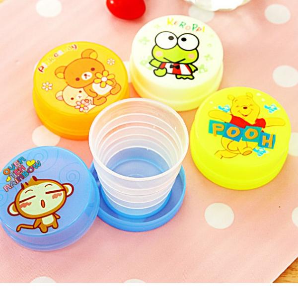 𝕱 [40gr] Gelas Tarik Lipat Plastik Karakter Pooh Keroppi Keropi Rilakkuma Rilakuma Rillakuma Marie C